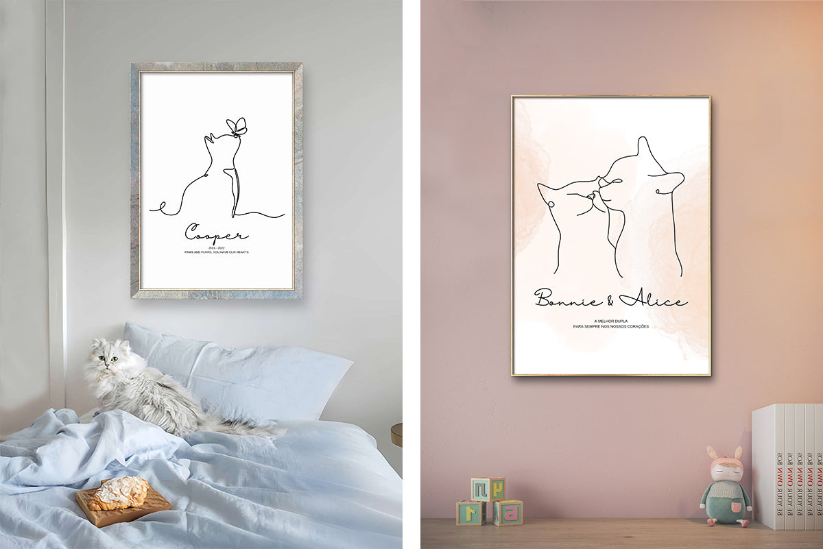 Quadro CatLine | Memorial gato