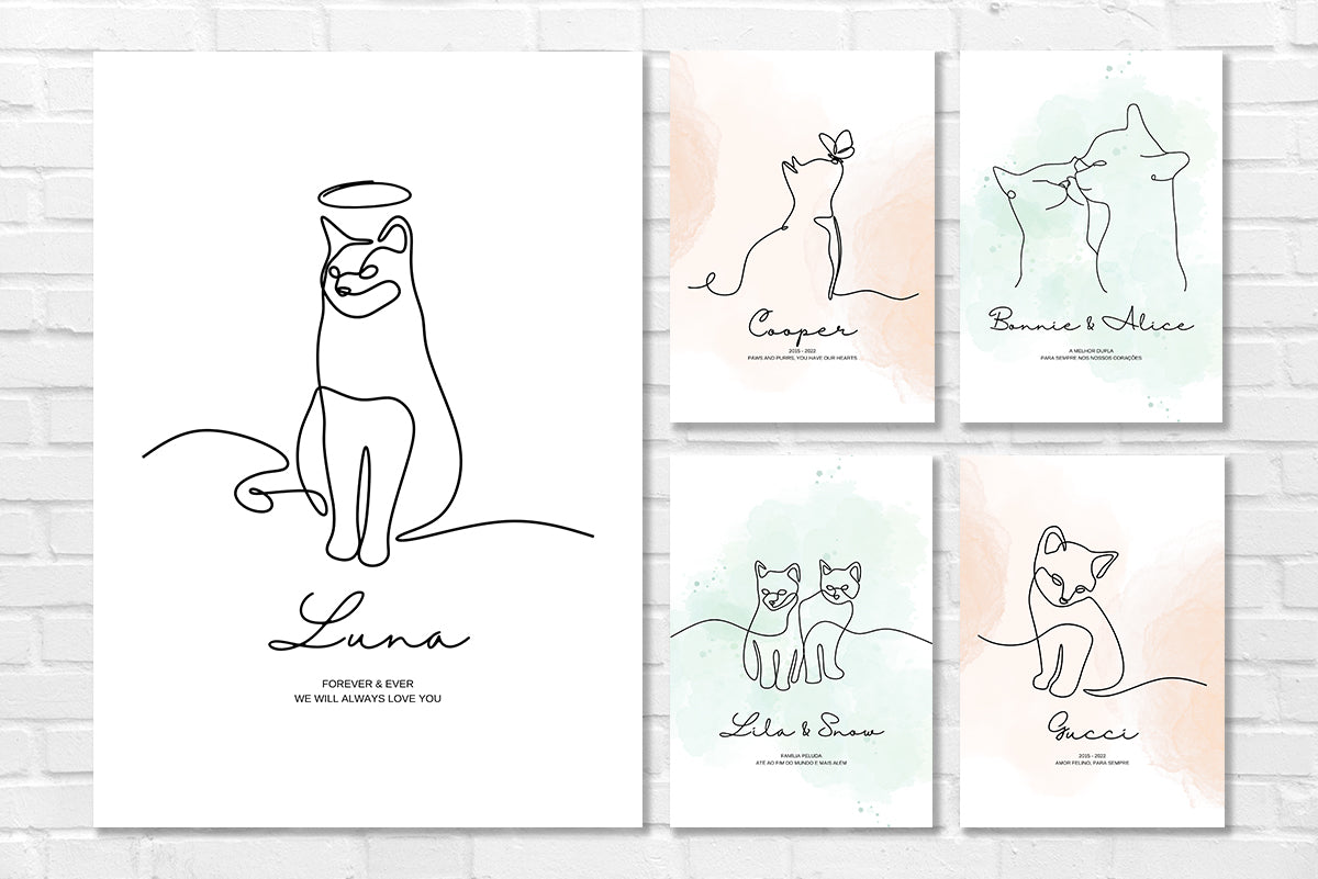 Quadro CatLine | Memorial gato