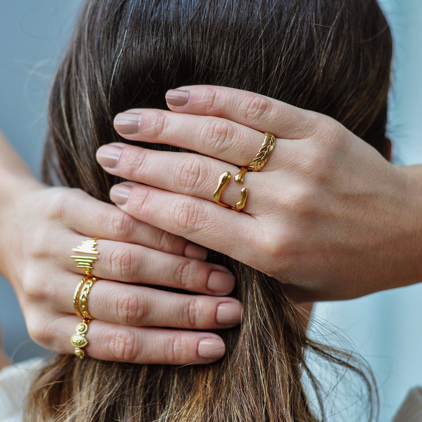 anéis dourados my golden girl aço inoxidável