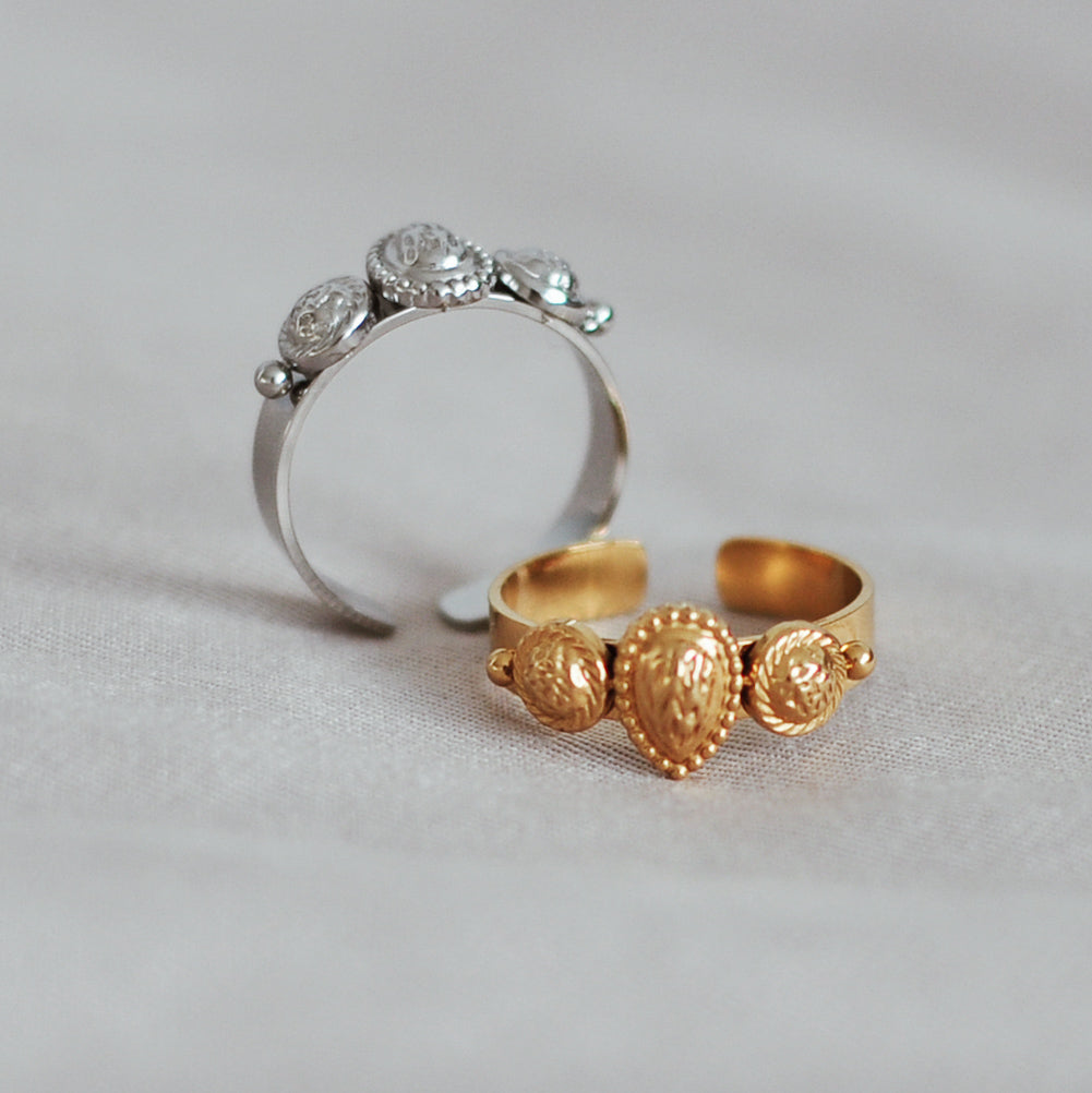 anéis bonitos, diferentes, originais, my golden girl, aço inoxidável