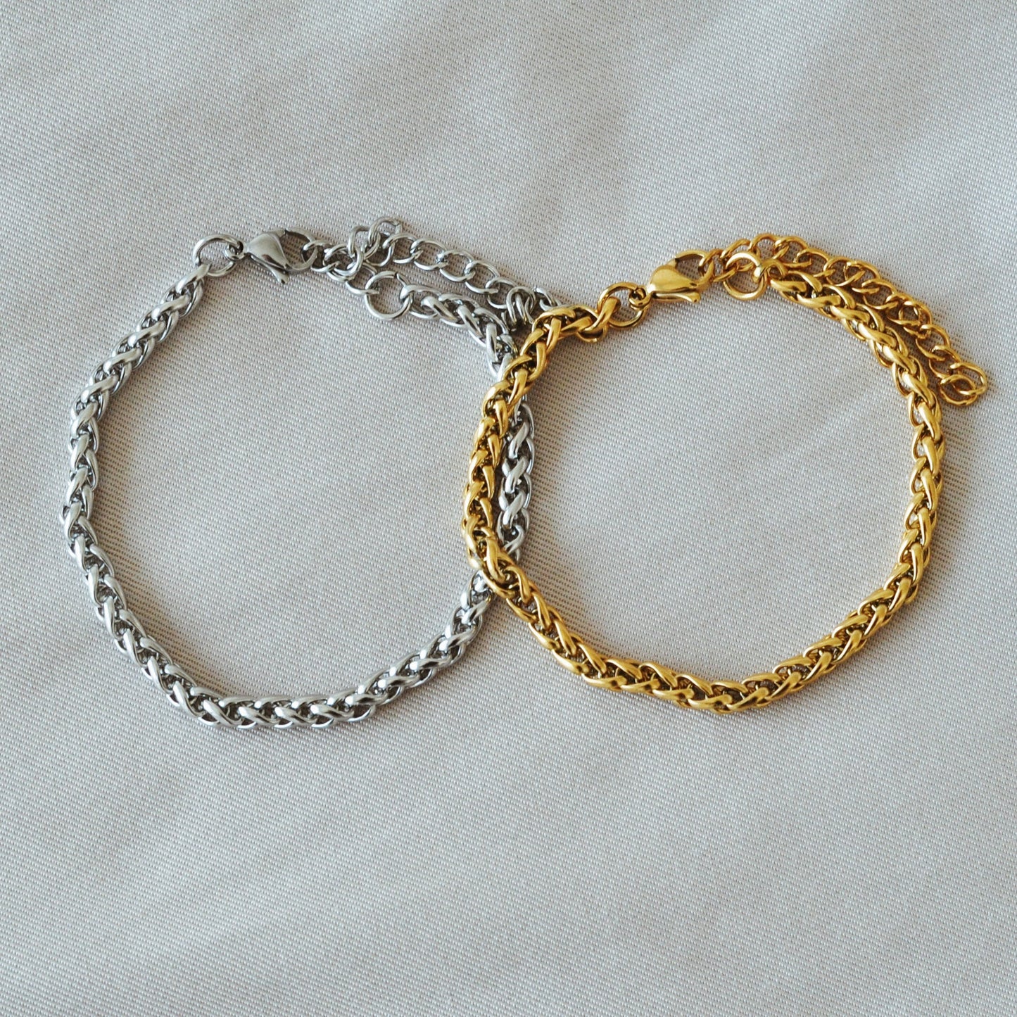 pulseira dourada e prateada aço inox my golden girl joalheria bijuteria