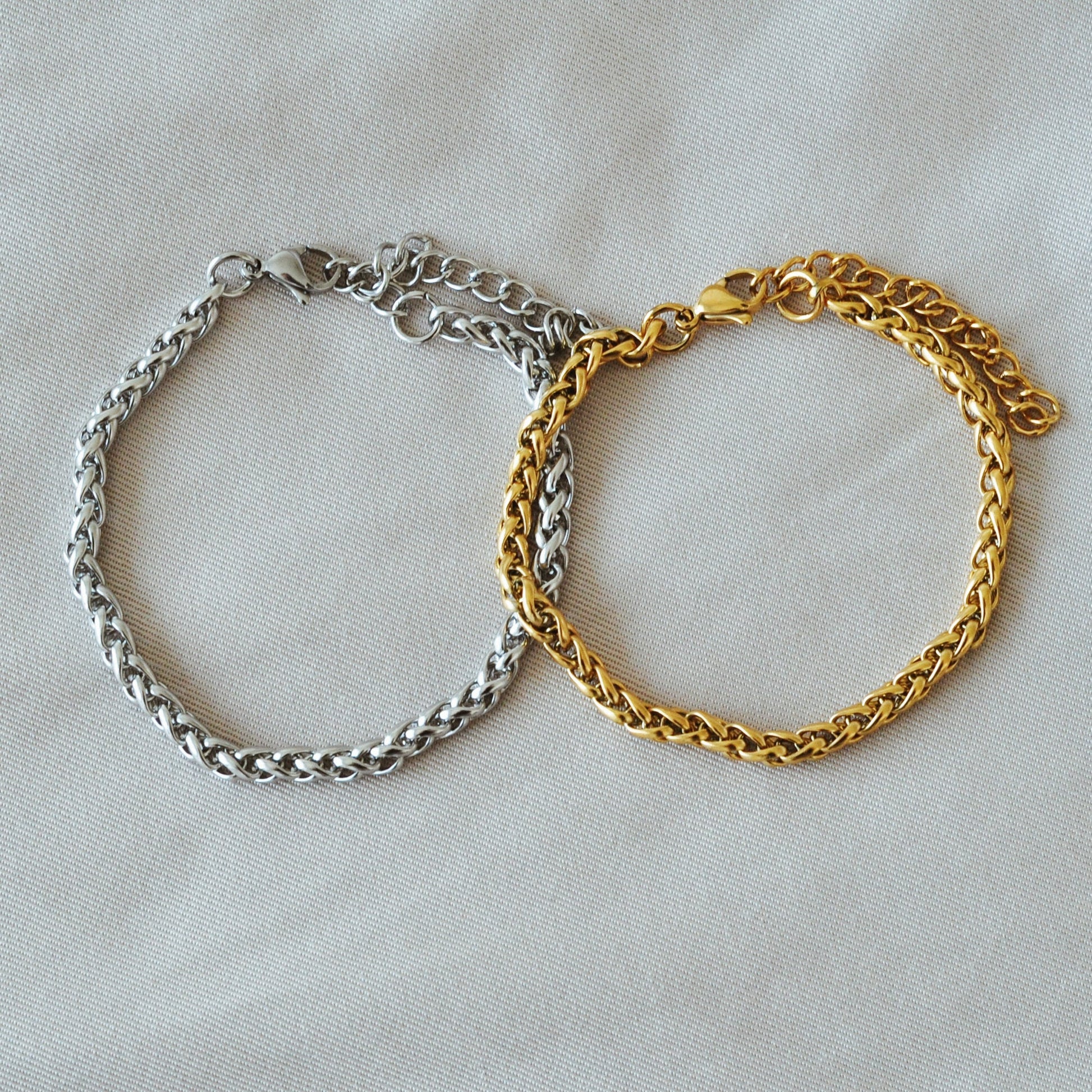 pulseira dourada e prateada aço inox my golden girl joalheria bijuteria