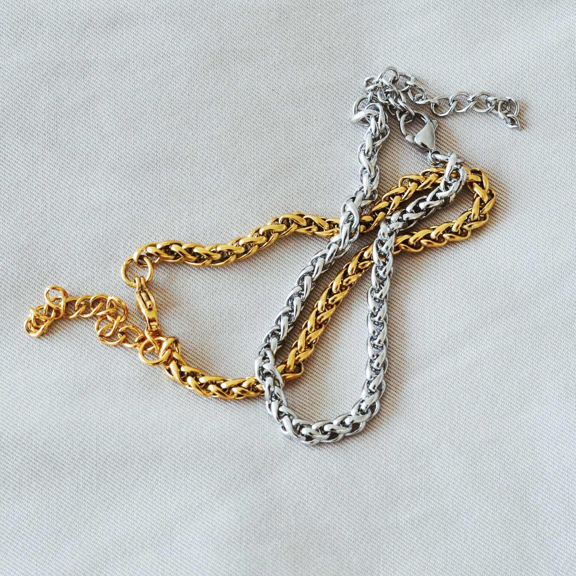 pulseira dourada e prateada aço inox my golden girl joalheria bijuteria