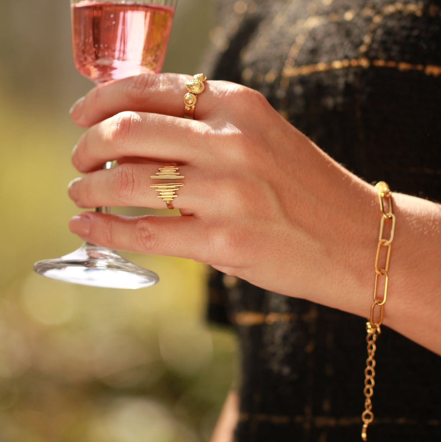 pulseira dourada aço inox my golden girl joalheria bijuteria