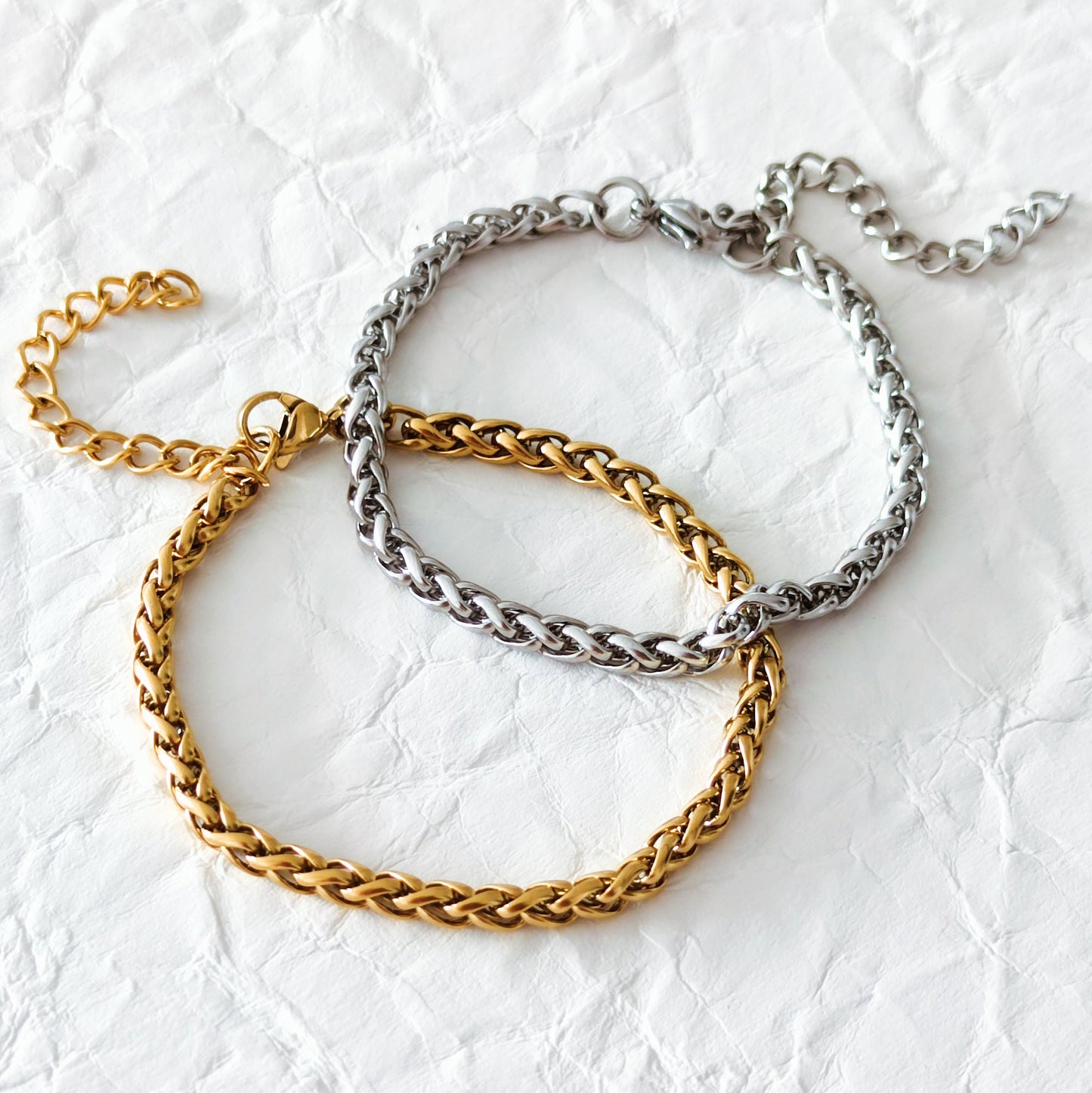 pulseira dourada e prateada aço inox my golden girl joalheria bijuteria