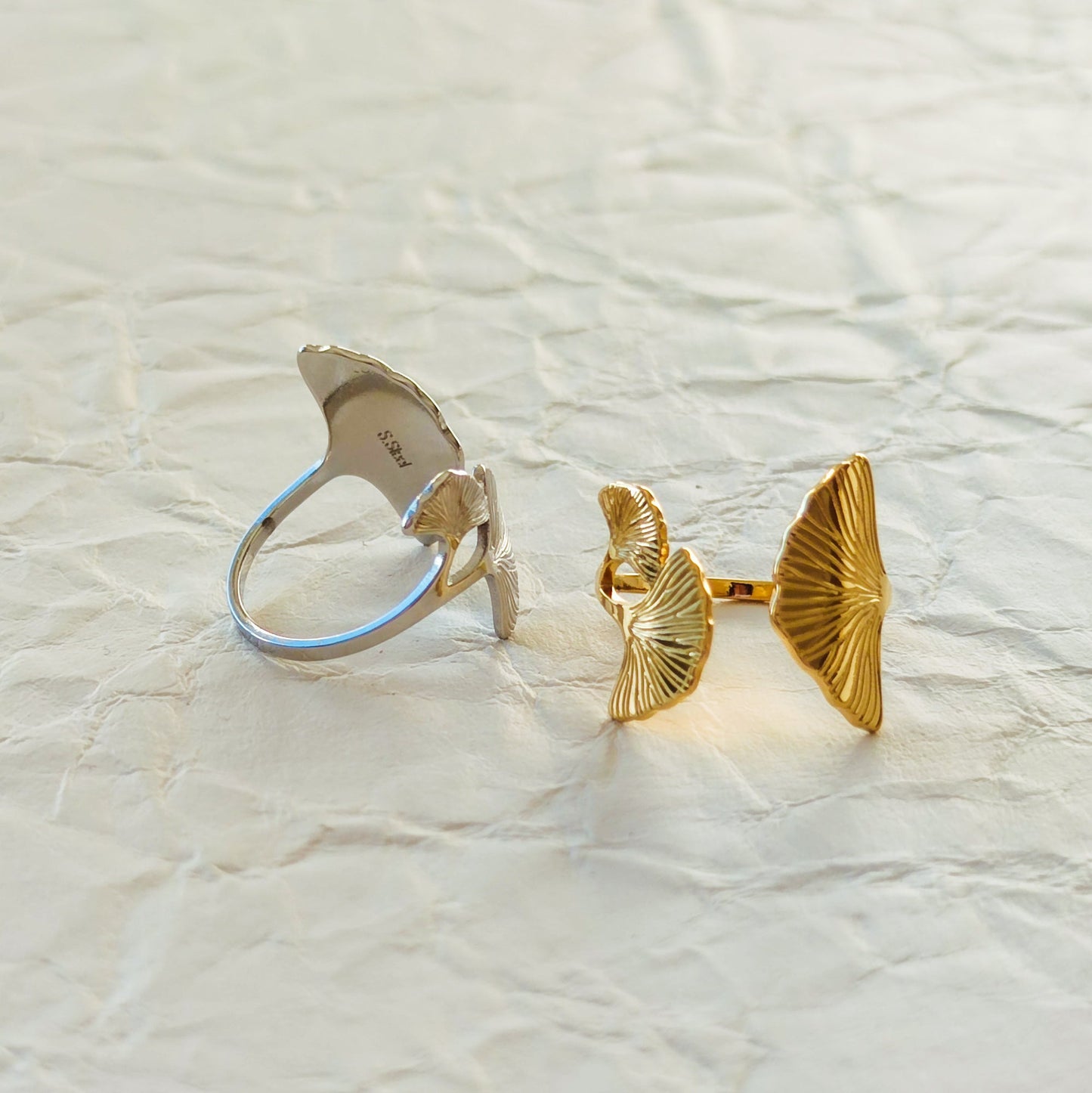 anel dourado e prateado aço inox my golden girl joalheria bijuteria