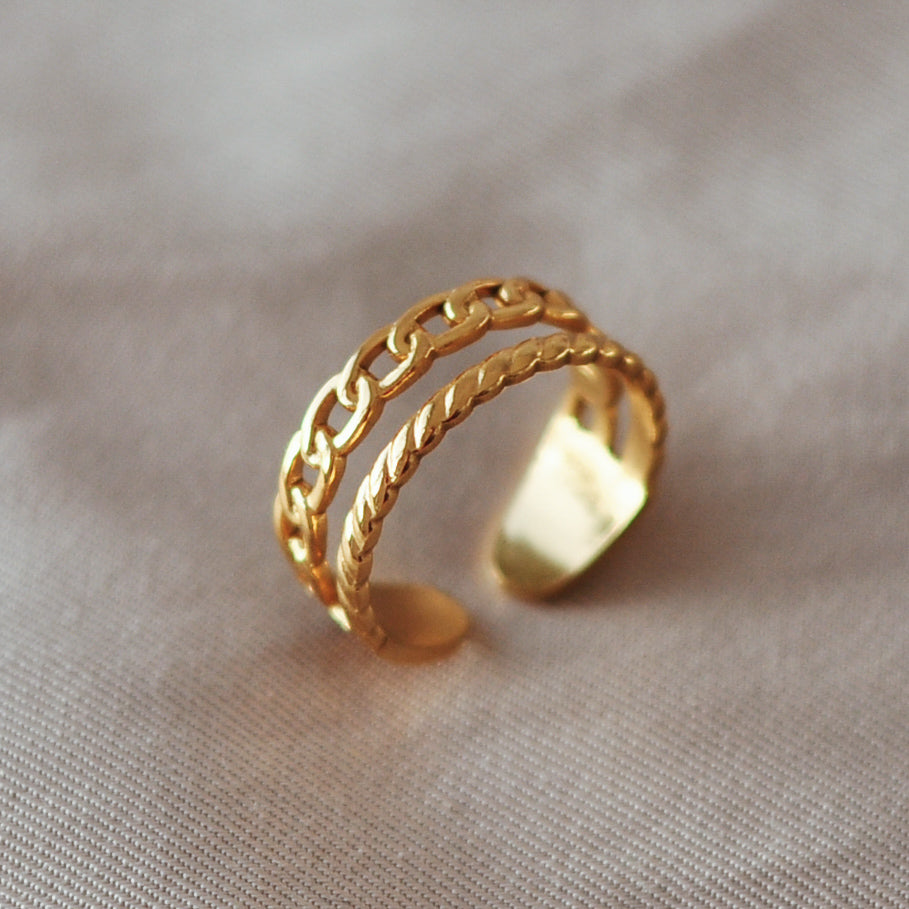 anéis bonitos, diferentes, originais, my golden girl, aço inoxidável