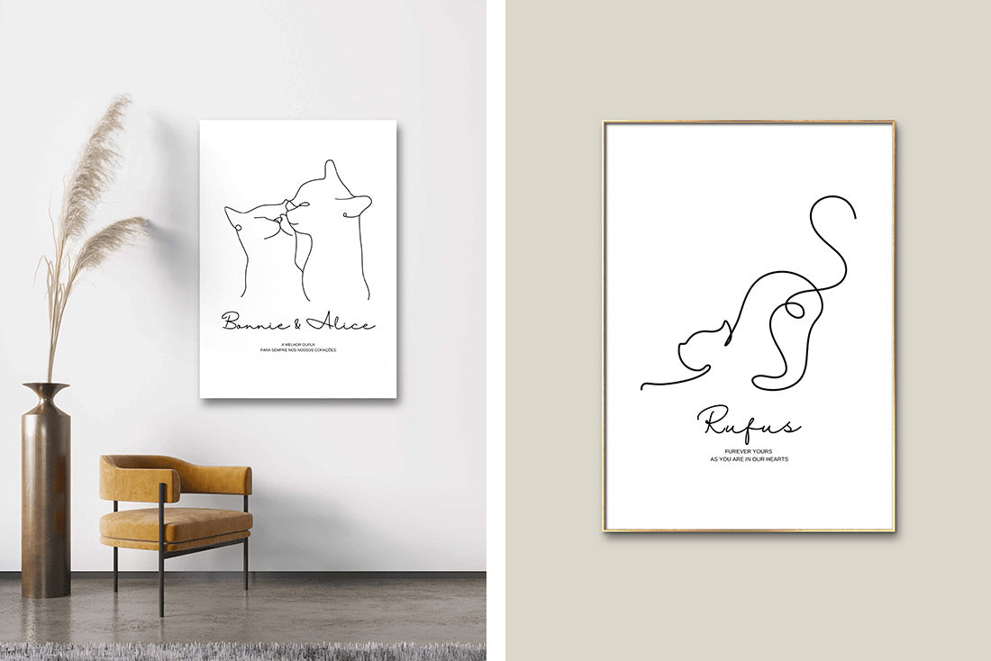 Quadro CatLine | Memorial gato