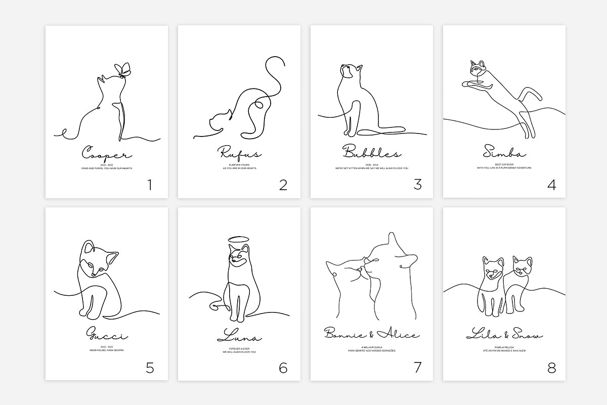 Quadro CatLine | Memorial gato