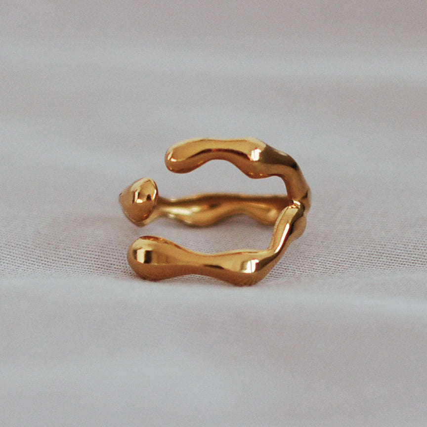 anel dourado my golden girl aço inoxidável