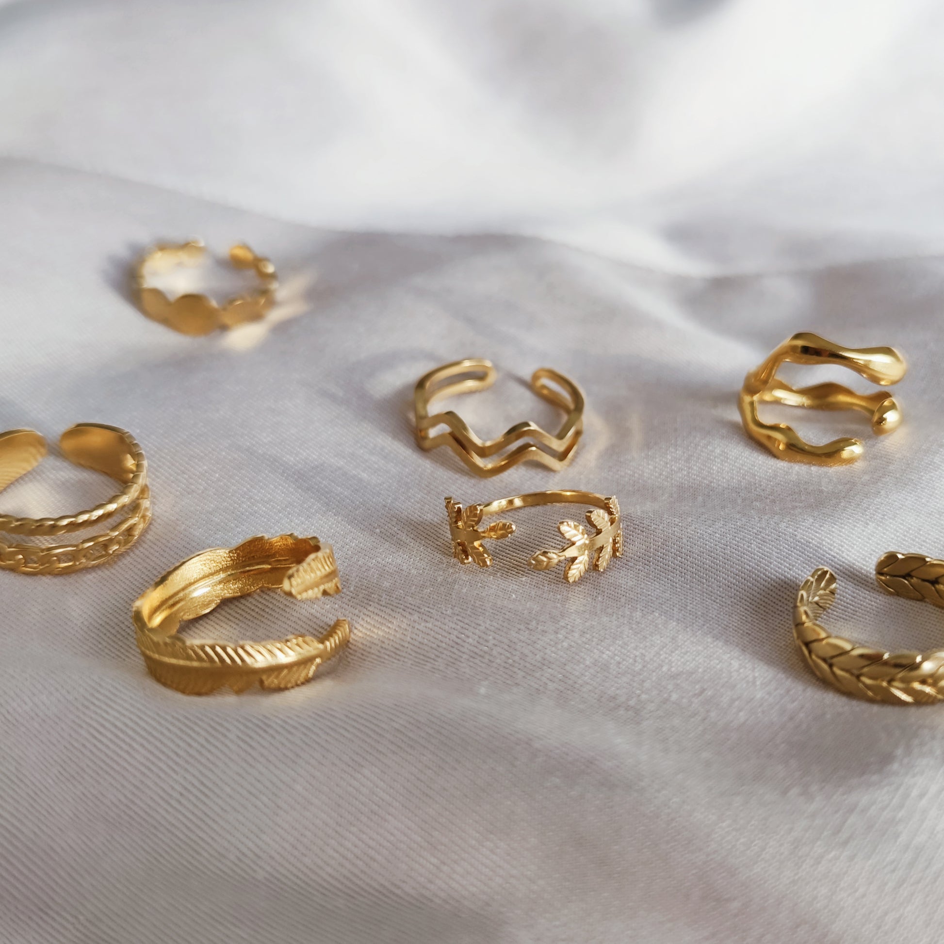 anéis dourados my golden girl aço inoxidável